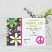 Vredesborduitnodiging - Teen Kaart (Staand voorkant)