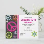 Vredesborduitnodiging - Teen Kaart (Staand voorkant)