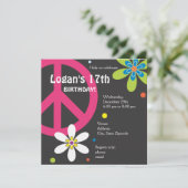 Vredesborduitnodiging - Teen Kaart (Staand voorkant)