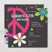 Vredesborduitnodiging - Teen Kaart (Voorkant / Achterkant)