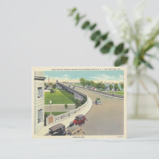  vredesbrug langs New York, Ontario Briefkaart (Staand voorkant)
