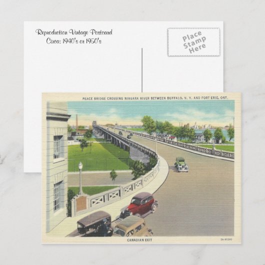  vredesbrug langs New York, Ontario Briefkaart (Voorkant / Achterkant)