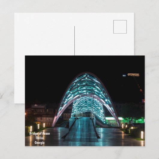 Vredesbrug, Tbilisi, Georgië Briefkaart (Voorkant / Achterkant)