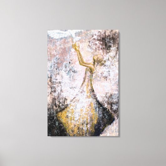 Vredeschildering op canvas wit duif - Abstract Sch Afdruk (Voorkant)