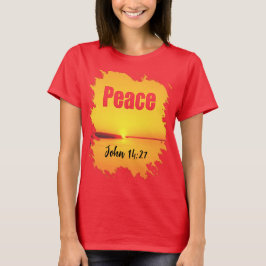 Vredeschrift gloeiende zonsondergang T-shirt