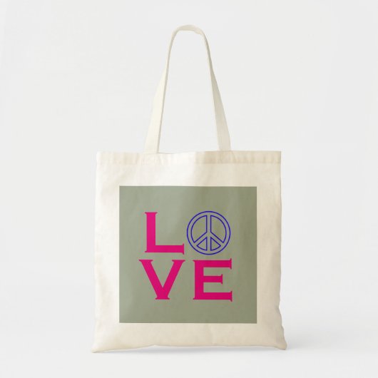 Vredescirkel Symbool Liefde Groen Roze Tote Bag (Voorkant)