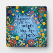 Vredescitaat Bloemen Vlinder Inspirerend Fotoplaat (Voorkant)