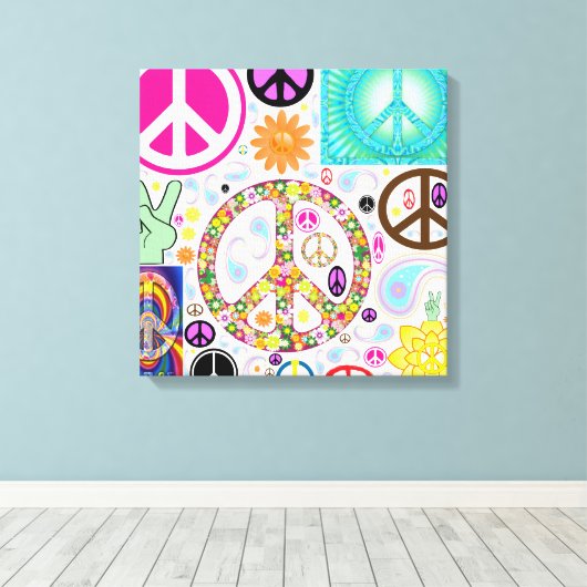 Vredescollage Canvas Afdruk (Insitu (Houten vloer))