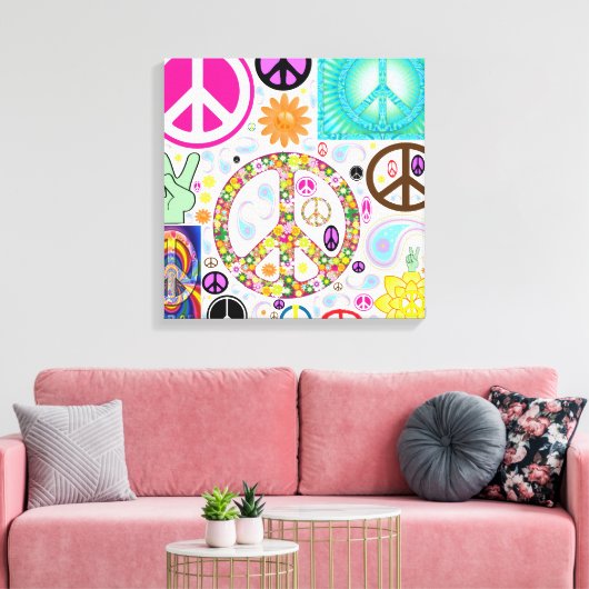 Vredescollage Canvas Afdruk (Insitu (Woonkamer))