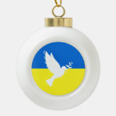 Vredesdove kerstversiering Oekraïne Vlagvrijheid Keramische Bal Ornament (Voorkant)