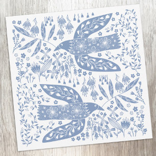 Vredesduif Blauwe Vogel Notitiekaartje