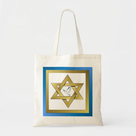 Vredesduif Davidster Boodschappentas Tote Bag (Voorkant)