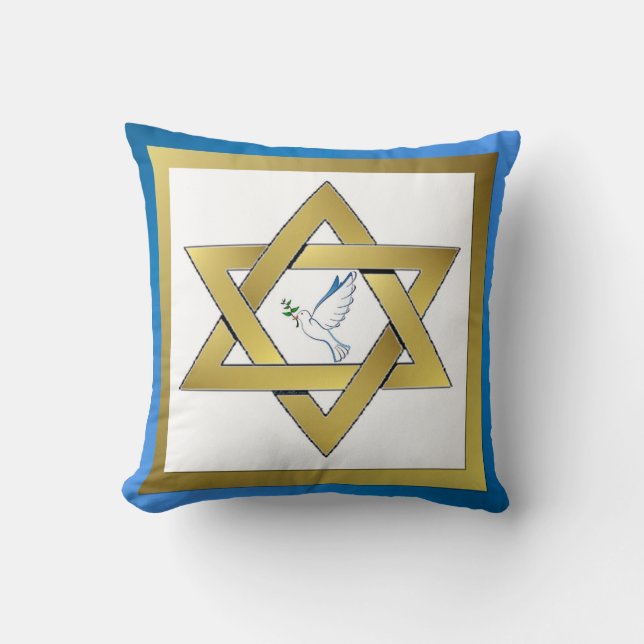 Vredesduif Davidster Worpillow Kussen (Voorkant)