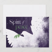 Vredesduif Deep Paars Feestdagenkaart (Voorkant / Achterkant)