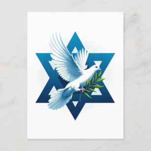 Vredesduif en Blauwe Ster van David Briefkaart