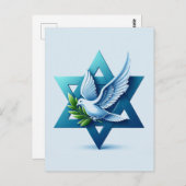 Vredesduif en Davidster Briefkaart (Voorkant / Achterkant)