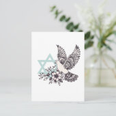 Vredesduif en Davidster Briefkaart (Staand voorkant)