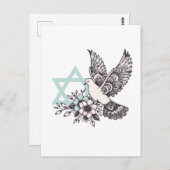 Vredesduif en Davidster Briefkaart (Voorkant / Achterkant)