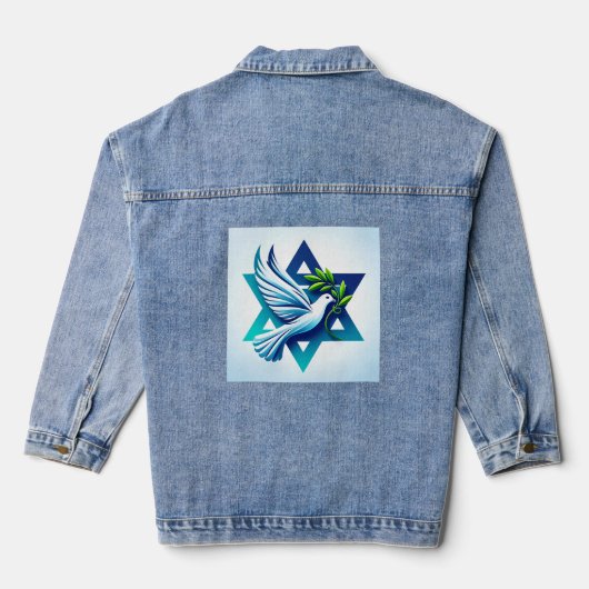 Vredesduif en Davidster Denim Jacket (Achterkant)