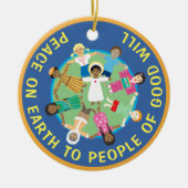 Vredesduif en Jesus Peace Keramisch Ornament (Voorkant)