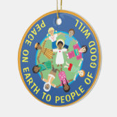 Vredesduif en Jesus Peace Keramisch Ornament (Links)