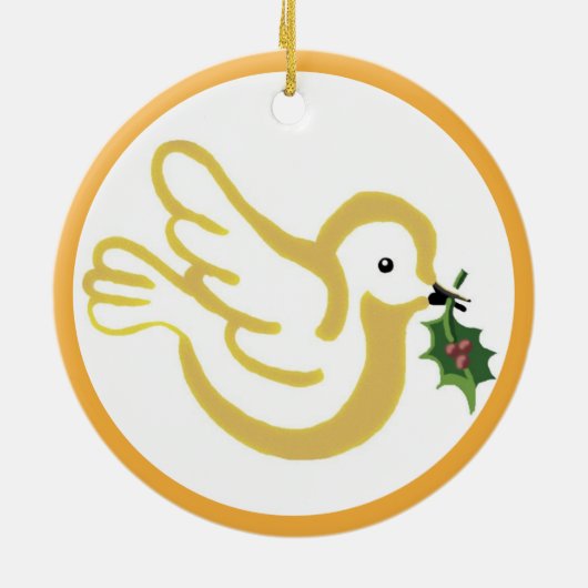 Vredesduif en Jesus Peace Keramisch Ornament (Achterkant)