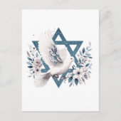 Vredesduif en ster van David Flowers Briefkaart (Voorkant)