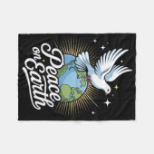 Vredesduif en wereld geloof Kerstmis op aarde Fleece Deken (Voorkant (Horizontaal))