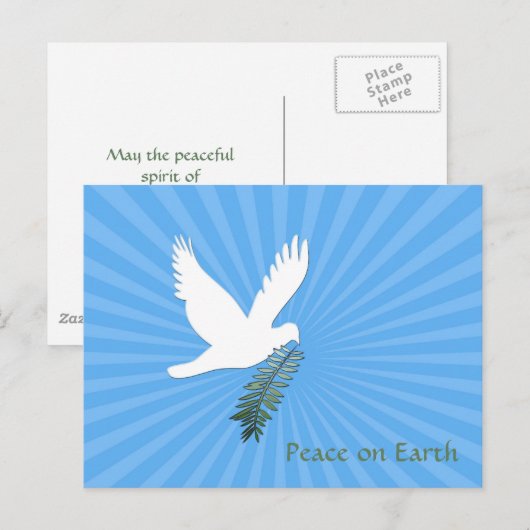 Vredesduif Feestdagenkaart (Voorkant / Achterkant)