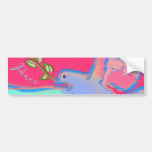 Vredesduif, geen oorlog heet roze bumpersticker