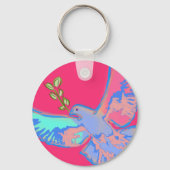 Vredesduif, geen oorlog heet roze sleutelhanger (Voorkant)