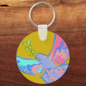 Vredesduif, geen oorlogsgeel sleutelhanger (Voorkant)