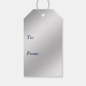 Vredesduif in zilvergrijs tegen een sterrenhemel cadeaulabel (Achterkant)