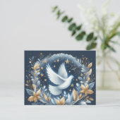 Vredesduif kerstkaart briefkaart (Staand voorkant)