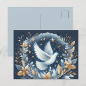 Vredesduif kerstkaart briefkaart (Voorkant / Achterkant)