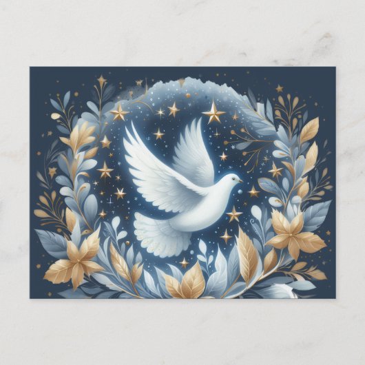 Vredesduif kerstkaart briefkaart (Voorkant)