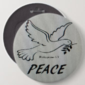 Vredesduif Logo Knop Ronde Button 6,0 Cm (Voorkant /achterkant)