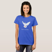 Vredesduif met bewerkbare tekst T-shirt (Voorkant volledig)
