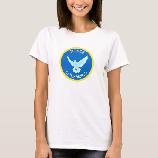 Vredesduif met bewerkbare tekst t-shirt (Voorkant)