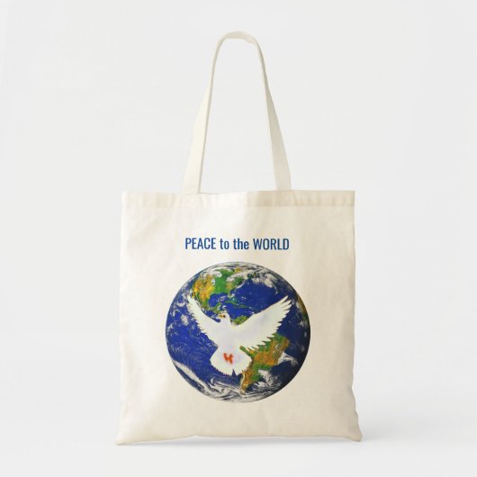 Vredesduif met bewerkbare tekst tote bag (Voorkant)