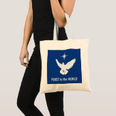 Vredesduif met bewerkbare tekst tote bag (Voorkant (product))