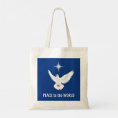 Vredesduif met bewerkbare tekst tote bag (Achterkant)