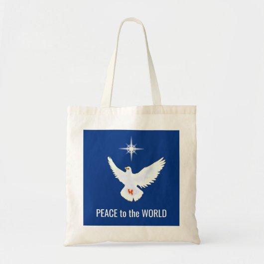 Vredesduif met bewerkbare tekst tote bag (Voorkant)