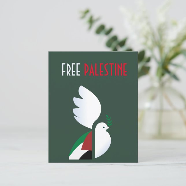 vredesduif met de Palestijnse vlag (Staand voorkant)