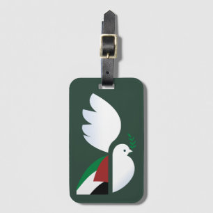 vredesduif met de Palestijnse vlag Bagagelabel
