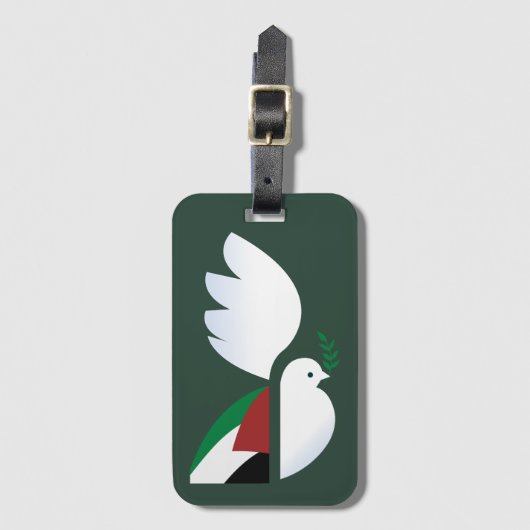 vredesduif met de Palestijnse vlag Bagagelabel (Voorkant (verticaal))