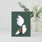 vredesduif met de Palestijnse vlag Briefkaart (Staand voorkant)