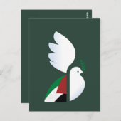 vredesduif met de Palestijnse vlag Briefkaart (Voorkant / Achterkant)