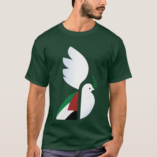 vredesduif met de Palestijnse vlag T-shirt (Voorkant)