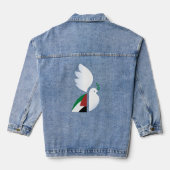 Vredesduif met denim-jas met Palestijnse vlag Denim Jacket (Achterkant)